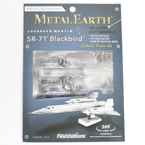 Metal Earth, 3D Model Kits, Metal, Gifts, Blackbird SR71 Reconnaissance Aircraft, 2381